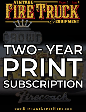 2 year subscription vintage fire truck print