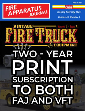 vintage fire truck + faj 1 year print subscription