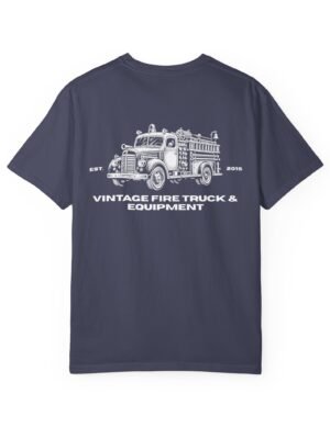 "Vintage Fire Truck" Blue Tee